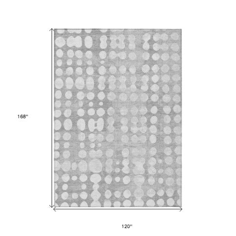 Homeroots 3' Artichoke Green Abstract Washable Area Rug – Stylish Indoor/Outdoor Décor For High Traffic Areas 10' X 14' Polyester 590954