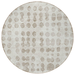 Homeroots 3' Artichoke Green Abstract Washable Area Rug – Stylish Indoor/Outdoor Décor For High Traffic Areas 8' Round Polyester 590957