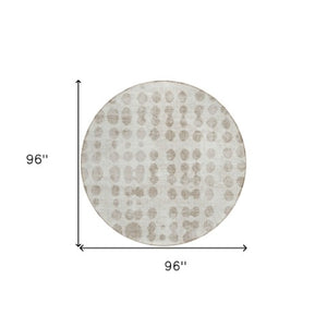 Homeroots 3' Artichoke Green Abstract Washable Area Rug – Stylish Indoor/Outdoor Décor For High Traffic Areas 8' Round Polyester 590957