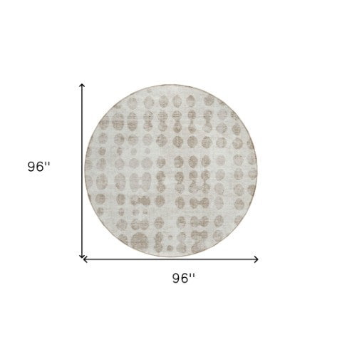 Homeroots 3' Artichoke Green Abstract Washable Area Rug – Stylish Indoor/Outdoor Décor For High Traffic Areas 8' Round Polyester 590957