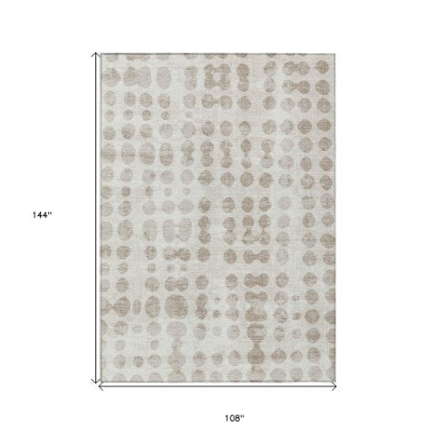 Homeroots 3' Artichoke Green Abstract Washable Area Rug – Stylish Indoor/Outdoor Décor For High Traffic Areas 9' X 12' Polyester 590959