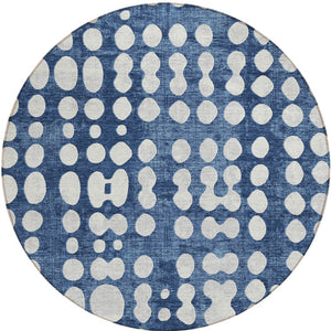 Homeroots 3' Artichoke Green Abstract Washable Area Rug – Stylish Indoor/Outdoor Décor For High Traffic Areas 8' Round Polyester 590963