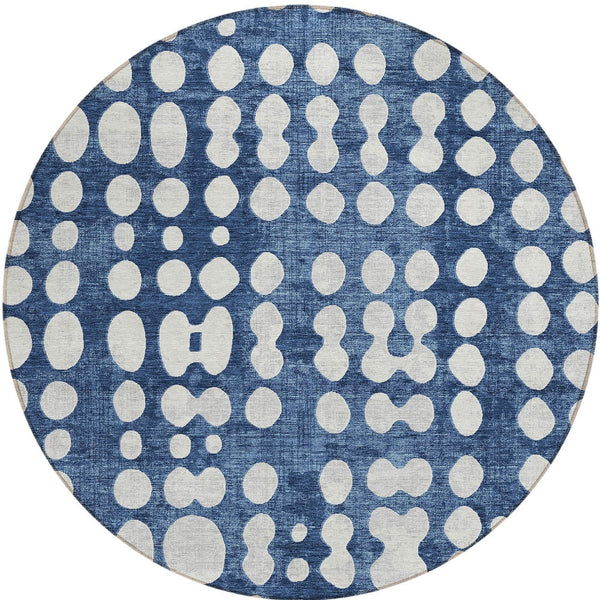 Homeroots 3' Artichoke Green Abstract Washable Area Rug – Stylish Indoor/Outdoor Décor For High Traffic Areas 8' Round Polyester 590963