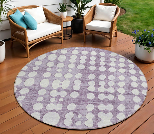 Homeroots 3' Artichoke Green Abstract Washable Area Rug – Stylish Indoor/Outdoor Décor For High Traffic Areas 8' Round Polyester 590969