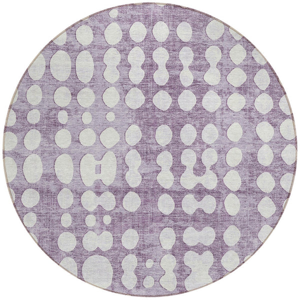 Homeroots 3' Artichoke Green Abstract Washable Area Rug – Stylish Indoor/Outdoor Décor For High Traffic Areas 8' Round Polyester 590969