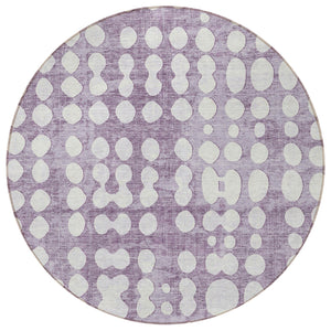 Homeroots 3' Artichoke Green Abstract Washable Area Rug – Stylish Indoor/Outdoor Décor For High Traffic Areas 8' Round Polyester 590969