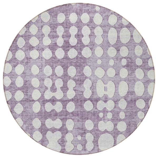 Homeroots 3' Artichoke Green Abstract Washable Area Rug – Stylish Indoor/Outdoor Décor For High Traffic Areas 8' Round Polyester 590969