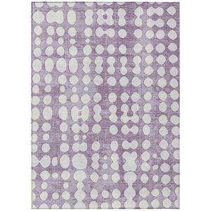 HomeRoots 9' Purple and Ivory Abstract Washable Area Rug - Durable, Stylish for Indoor & Outdoor Spaces 9' X 12' 590971