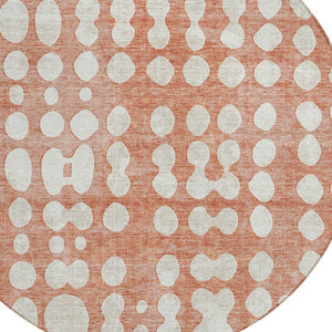 Homeroots 3' Artichoke Green Abstract Washable Area Rug – Stylish Indoor/Outdoor Décor For High Traffic Areas 8' Round Polyester 590975