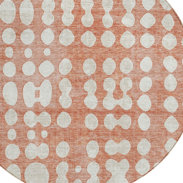 Homeroots 3' Artichoke Green Abstract Washable Area Rug – Stylish Indoor/Outdoor Décor For High Traffic Areas 8' Round Polyester 590975