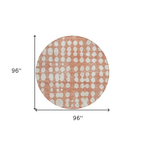 Homeroots 3' Artichoke Green Abstract Washable Area Rug – Stylish Indoor/Outdoor Décor For High Traffic Areas 8' Round Polyester 590975