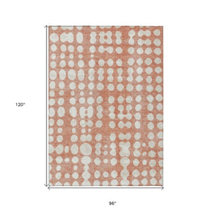 Homeroots 3' Artichoke Green Abstract Washable Area Rug – Stylish Indoor/Outdoor Décor For High Traffic Areas 8' X 10' Polyester 590976