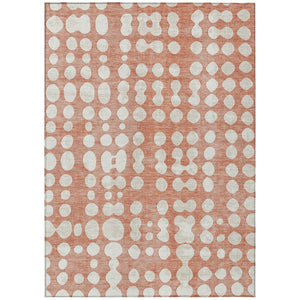 HomeRoots 5' Salmon and Ivory Abstract Area Rug - Stylish Durable Indoor/Outdoor Washable Rug for Any Space 10' X 14' 590978