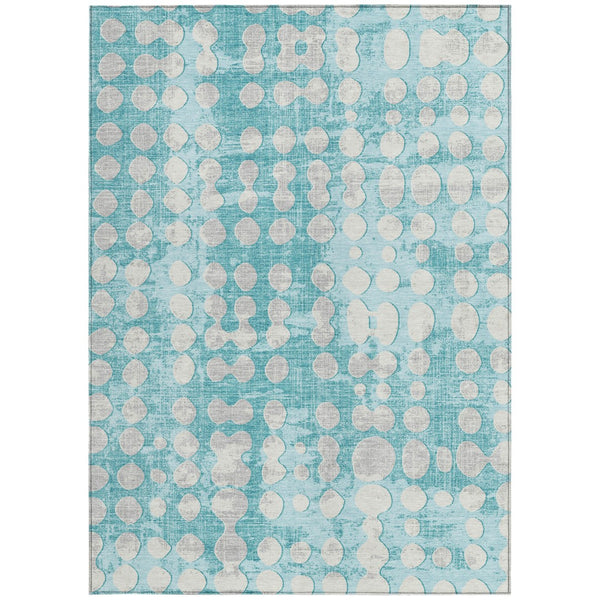 Homeroots 3' Artichoke Green Abstract Washable Area Rug – Stylish Indoor/Outdoor Décor For High Traffic Areas 9' X 12' Polyester 590983