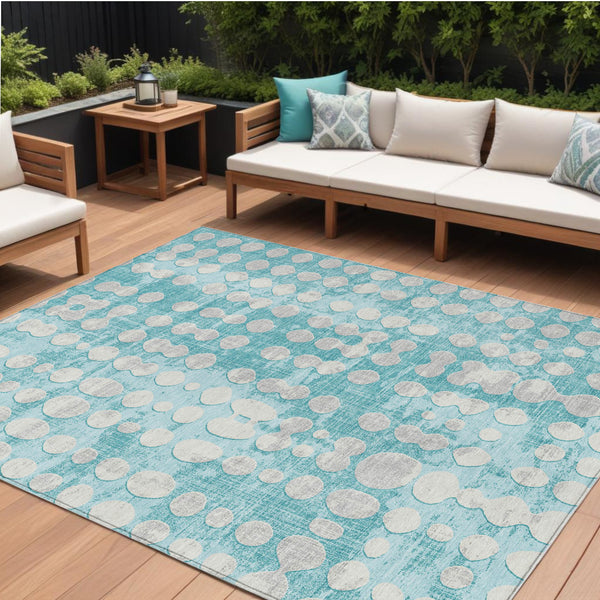 Homeroots 3' Artichoke Green Abstract Washable Area Rug – Stylish Indoor/Outdoor Décor For High Traffic Areas 9' X 12' Polyester 590983