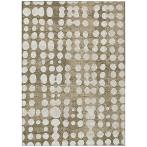 HomeRoots 9' Durable Taupe and Ivory Abstract Area Rug – Stylish, Washable, Perfect for Indoor and Outdoor Use 9' X 12' 590989