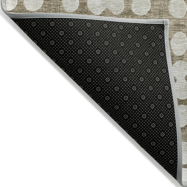 HomeRoots 5' Stylish Taupe and Ivory Abstract Washable Area Rug for Indoor or Outdoor Versatile Decor 10' X 14' 590990