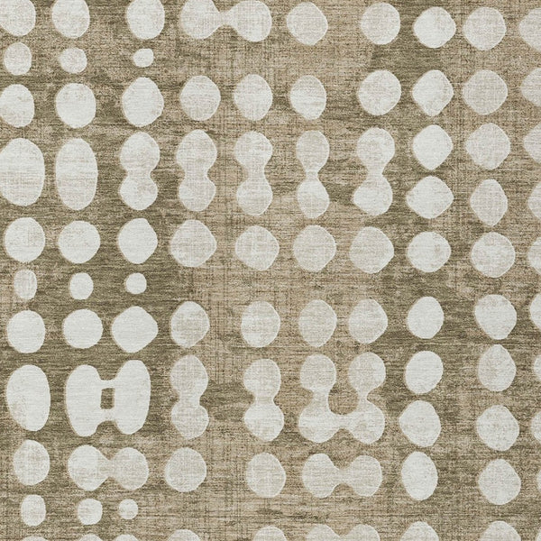 HomeRoots 5' Stylish Taupe and Ivory Abstract Washable Area Rug for Indoor or Outdoor Versatile Decor 10' X 14' 590990