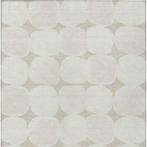 Homeroots 3' Beige And Brown Abstract Washable Area Rug - Stylish Indoor Outdoor Decor For All Spaces 5' X 8' Polyester 590992