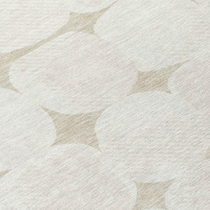 Homeroots 3' Beige And Brown Abstract Washable Area Rug - Stylish Indoor Outdoor Decor For All Spaces 8' Round Polyester 590993