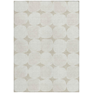 Homeroots 3' Beige And Brown Abstract Washable Area Rug - Stylish Indoor Outdoor Decor For All Spaces 8' X 10' Polyester 590994