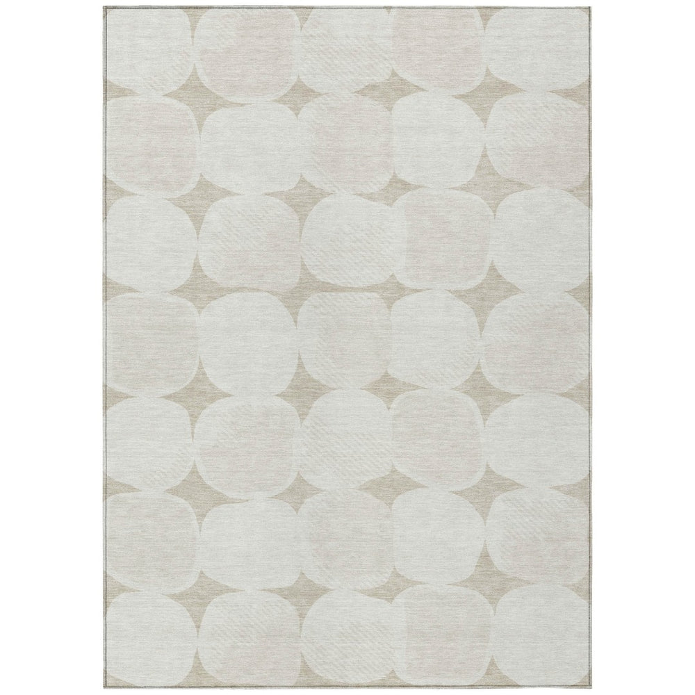 HomeRoots 9' Beige and Brown Abstract Washable Area Rug – Stylish, Durable Design for Indoor & Outdoor Spaces 9' X 12' 590995