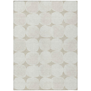 HomeRoots 5' Beige and Brown Abstract Area Rug - Stylish, Washable Design for Indoor and Outdoor Spaces 10' X 14' 590996