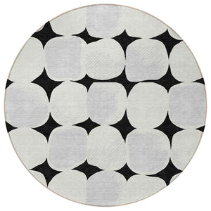 Homeroots 3' Beige And Brown Abstract Washable Area Rug - Stylish Indoor Outdoor Decor For All Spaces 8' Round Polyester 590999