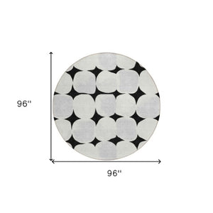 Homeroots 3' Beige And Brown Abstract Washable Area Rug - Stylish Indoor Outdoor Decor For All Spaces 8' Round Polyester 590999