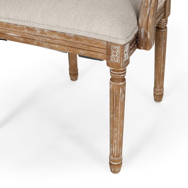 English Elm Dining Chairs Set of 2 Cane Back Rubberwood Armchair French Country Upholstered Seat N769P433301M