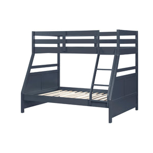 English Elm Bunk Bed Twin Over Solid Wood Frame with Guard Rails for Kids Shared Rooms Navy Blue B011S02316