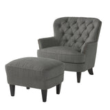 Christopher Knight Home® - Noble House - Tafton Fabric Club Chair and Ottoman