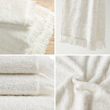 INK+IVY Nova Global Inspired Cotton Dobby Slub 6 Piece Towel Set II73-1256 Ivory