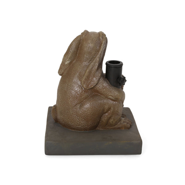 English Elm Christopher Knight Home® - RABBIT Light Brown Umbrella Base — Handcrafted Lightweight Concrete with Iron Tube, 13.5" Sq, Durable 67767.00LBRN