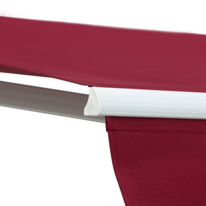 English Elm Outsunny 8' X 7' Manual Retractable Awning - Stylish Wine Red Sunshade For Patios & Windows W2225P175525-GIGA