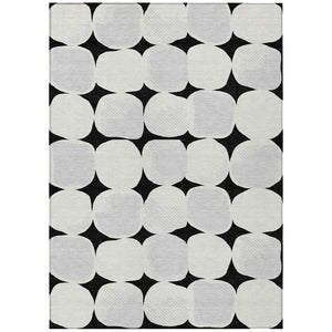 HomeRoots 9' Abstract Washable Area Rug in Black, Gray & Ivory - Durable, Stylish, Easy-Care for Indoors & Outdoors 9' X 12' 591001