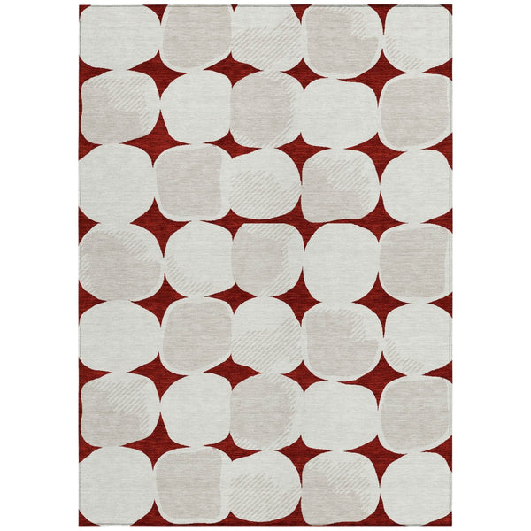 Homeroots 3' Beige And Brown Abstract Washable Area Rug - Stylish Indoor Outdoor Decor For All Spaces 5' X 8' Polyester 591004