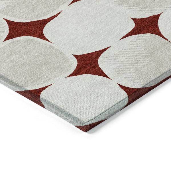 Homeroots 3' Beige And Brown Abstract Washable Area Rug - Stylish Indoor Outdoor Decor For All Spaces 8' X 10' Polyester 591006