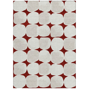 Homeroots 3' Beige And Brown Abstract Washable Area Rug - Stylish Indoor Outdoor Decor For All Spaces 8' X 10' Polyester 591006
