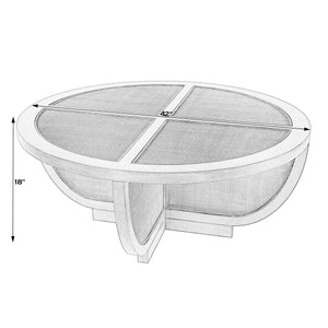 Butler Specialty Butler Bali Breeze 42" Round Wood & Mesh Coffee Table - Timeless Elegance & Durable Design Brown Mdf,Square Mesh Weaving,Gmelina Wood 5910070-butler