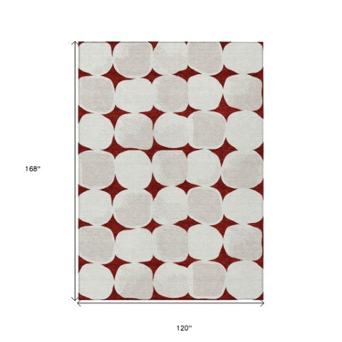 Homeroots 3' Beige And Brown Abstract Washable Area Rug - Stylish Indoor Outdoor Decor For All Spaces 10' X 14' Polyester 591008