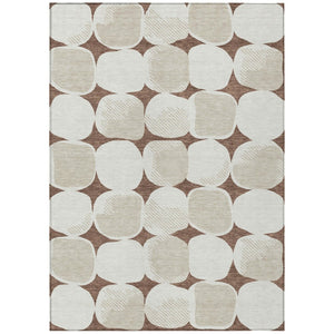 HomeRoots 9' Abstract Washable Indoor Outdoor Area Rug in Brown Beige Ivory - Durable, Stylish, Easy Care 9' X 12' 591013