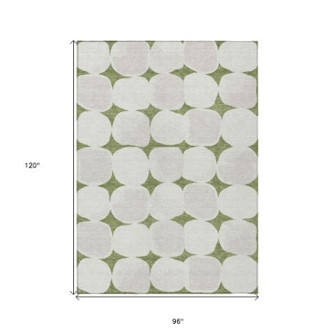 Homeroots 3' Beige And Brown Abstract Washable Area Rug - Stylish Indoor Outdoor Decor For All Spaces 8' X 10' Polyester 591018