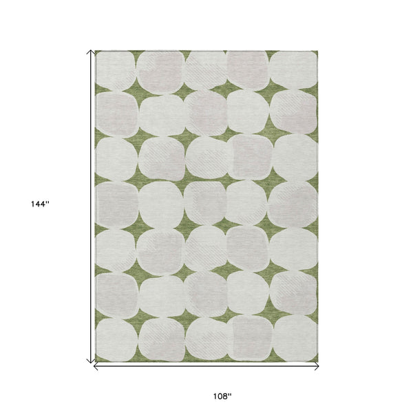 Homeroots 3' Beige And Brown Abstract Washable Area Rug - Stylish Indoor Outdoor Decor For All Spaces 9' X 12' Polyester 591019