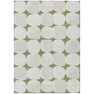 HomeRoots 9' Abstract Green and Beige Washable Area Rug for Indoor and Outdoor Spaces - Durable, Stylish Design 9' X 12' 591019