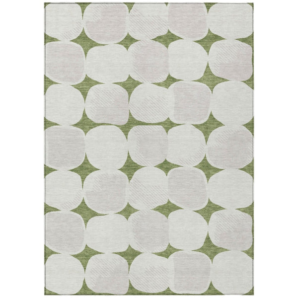 HomeRoots 9' Abstract Green and Beige Washable Area Rug for Indoor and Outdoor Spaces - Durable, Stylish Design 9' X 12' 591019