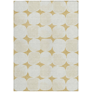 Homeroots 3' Beige And Brown Abstract Washable Area Rug - Stylish Indoor Outdoor Decor For All Spaces 3' X 5' Polyester 591021