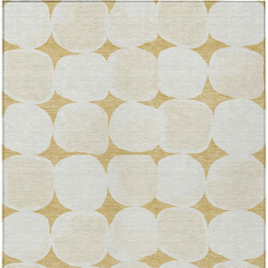 Homeroots 3' Beige And Brown Abstract Washable Area Rug - Stylish Indoor Outdoor Decor For All Spaces 3' X 5' Polyester 591021