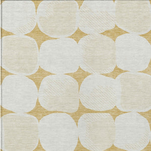 Homeroots 3' Beige And Brown Abstract Washable Area Rug - Stylish Indoor Outdoor Decor For All Spaces 5' X 8' Polyester 591022