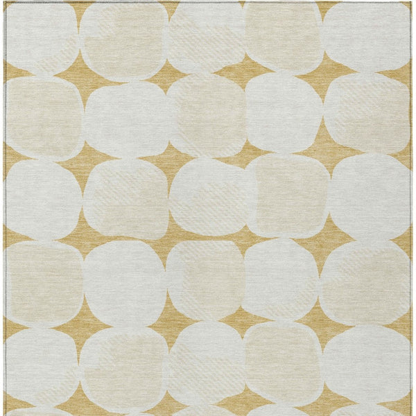 Homeroots 3' Beige And Brown Abstract Washable Area Rug - Stylish Indoor Outdoor Decor For All Spaces 8' X 10' Polyester 591024